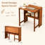 Bureau pliable en bambou de 32,5 po de large avec bureau et tablette de rangement-132828327