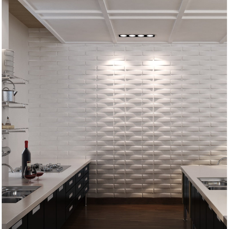 Seybert 50.04cm x 50.04cm Wood Tile in White