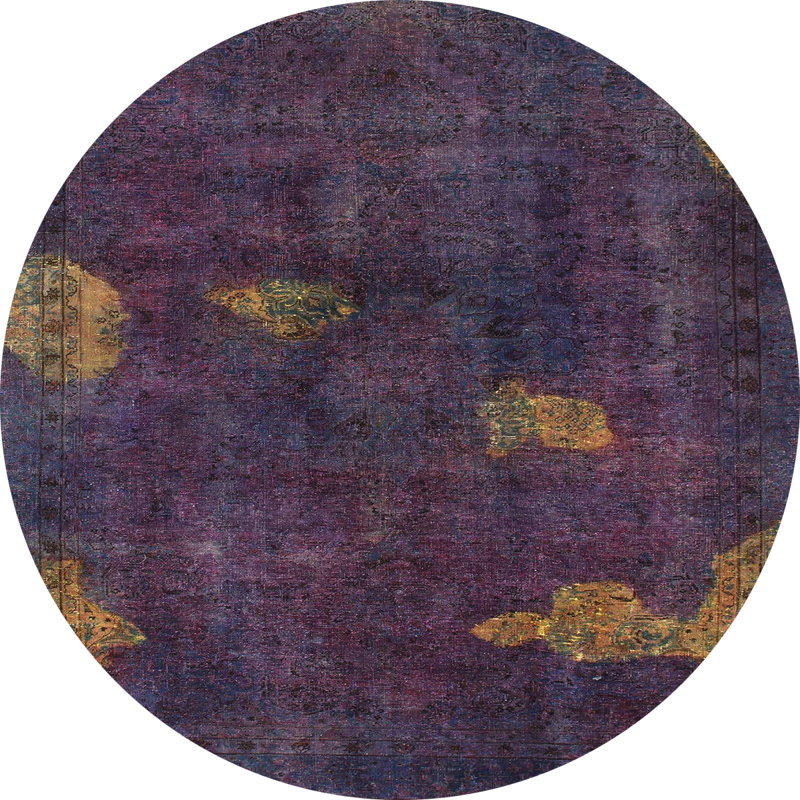 Tapis multicolore à motif abstrait Stormstown, Rond 5 pi
