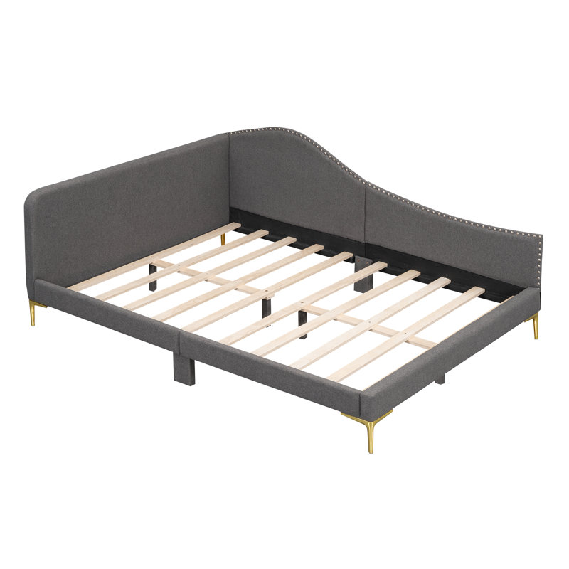 Full Size Upholstered Daybed, Gray, Full/Double