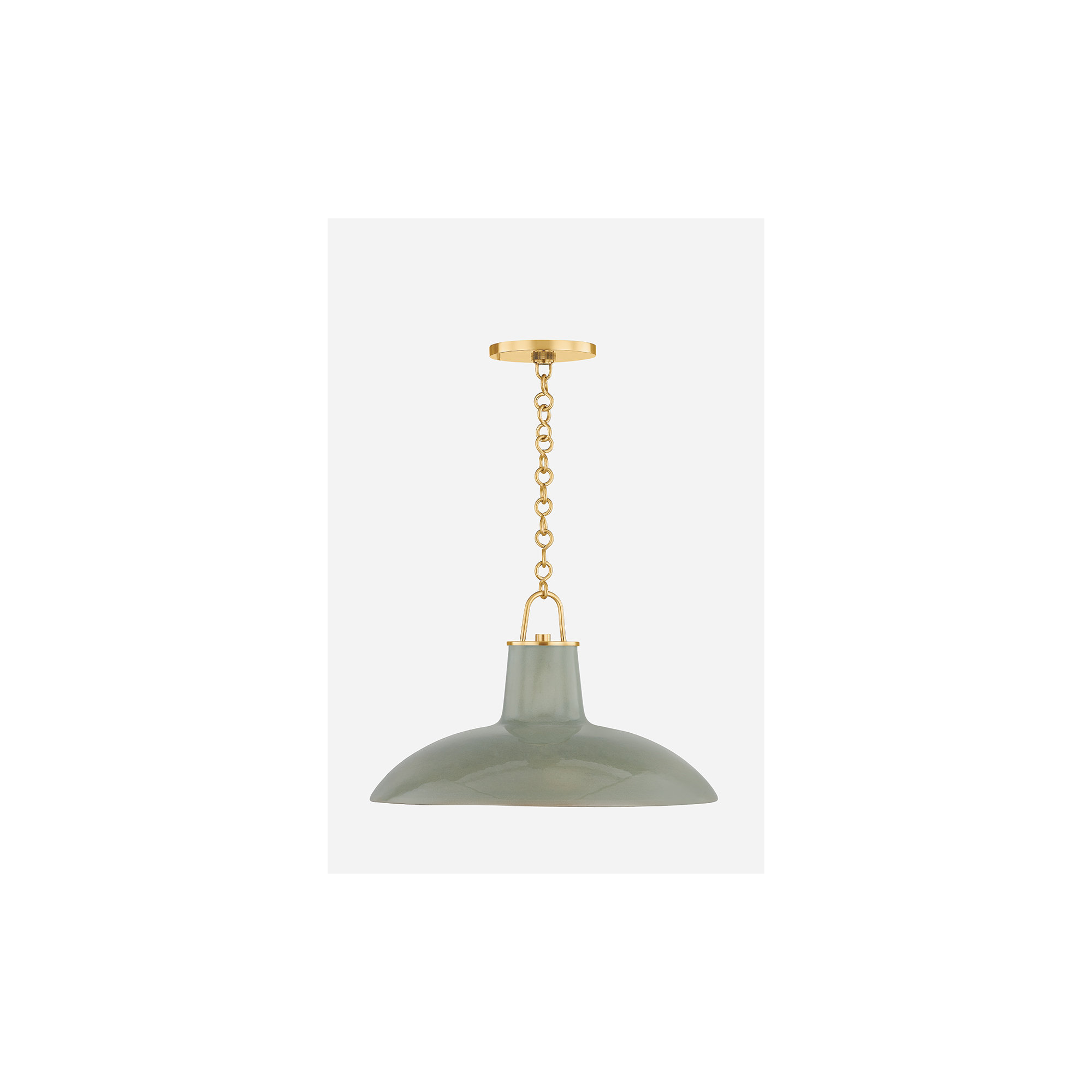 POTTERSVILLE Pendant, 11.25" H x 18" W x 18" D, Brass, Teal
