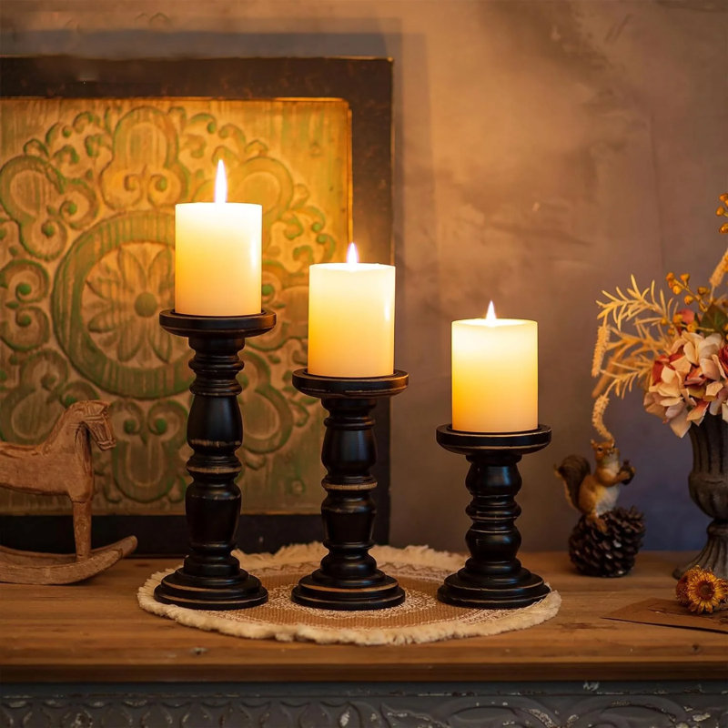 Wood Candle Holders