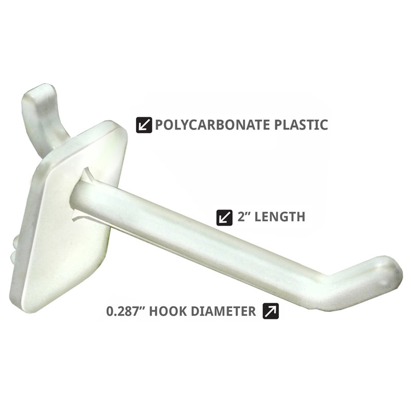 2" Locking Hook: 0.287" Diameter, 50-Pack