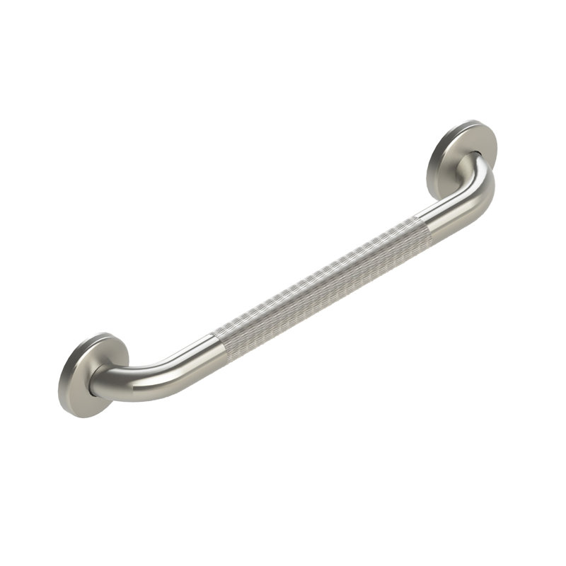 Easy Mount Grab Bar in Knurled, ADA Compliant Bath and Shower Grab Bar (500 lb. Capacity), 1.5" H x 18" W x 1.25" D