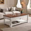 Table basse à plateau relevable rétro avec compartiment inférieur caché pour le rangement dans le salon-129385295