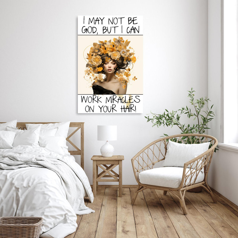 «I Can Work Miracles On Your Hair On», reproduction sur toile, H 20 po x l 16 po x P 1,25 po