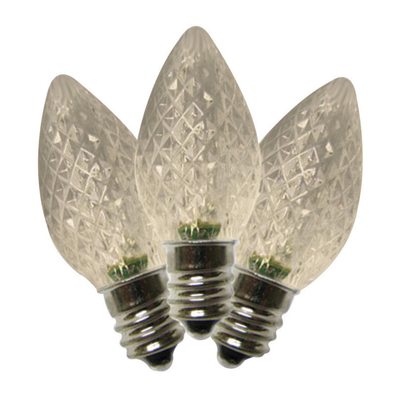 Ampoule DEL de Noël à facettes C7, Blanc chaud