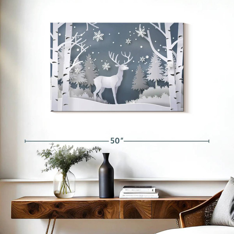 Snow White Deer, 24" H x 36" W