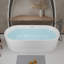 Baignoire autoportante autoportante en acrylique linéaire 59 po 59 po, acrylique blanc brillant, bonde en chrome Pop-Up,