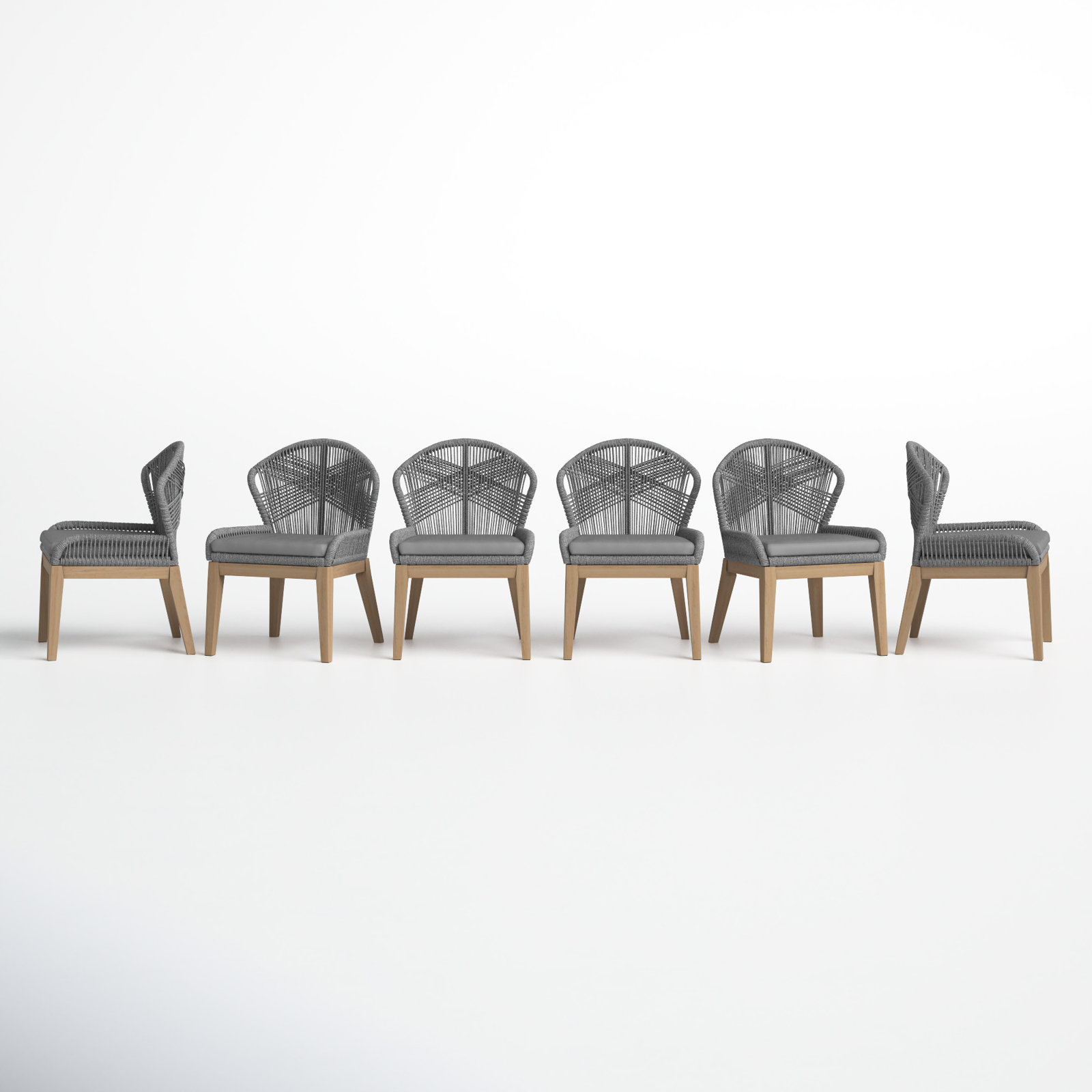 Bowery Acacia Patio Side Chair, Gray