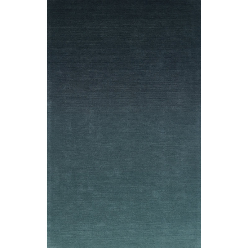 Tapis bleu en laine tissé à la main Brayden Studio® Garylee, Rectangle 9 pi x 12 pi