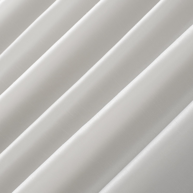 Sun Zero Evelina Faux Dupioni Silk Thermal Extreme 100% Blackout Back Tab Window Valance, Pearl