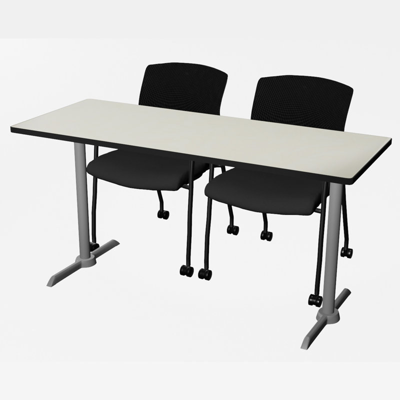 Base et table de formation Cain, Érable, H 29 po x L 60 po x l 24 po, Gris lune