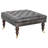 Black Leather Upholstered Ottoman