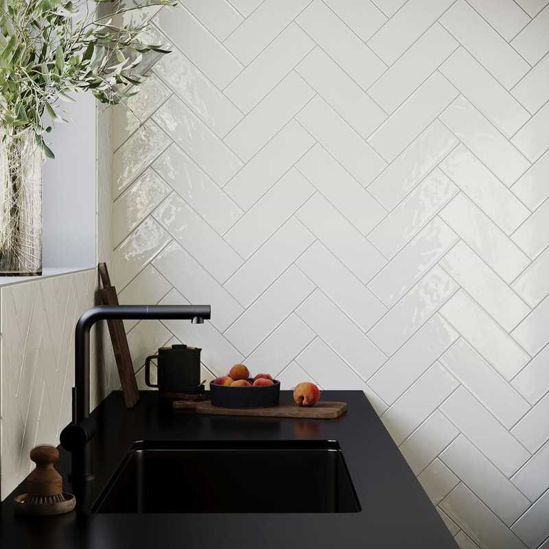Santa Monica 4x12 Polished Ceramic Subway Tile, White