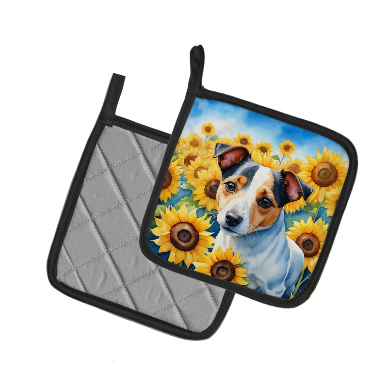 Caroline's Treasures In Sunflowers Floral Polyester Potholder Set