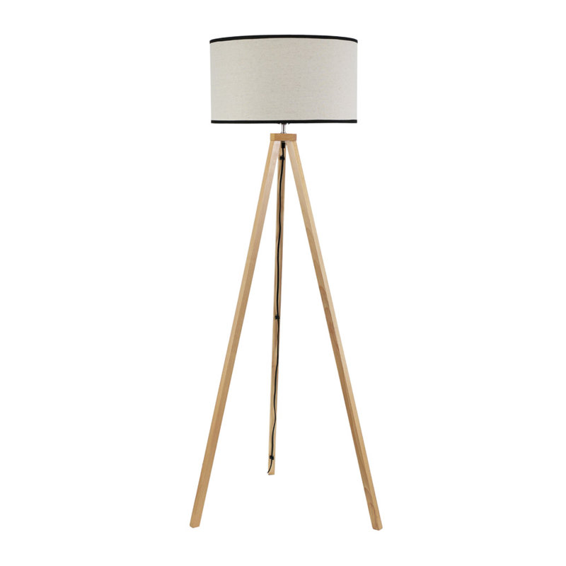 Hannibal 151cm Tripod Floor Lamp, Natural, No, Natural/Black