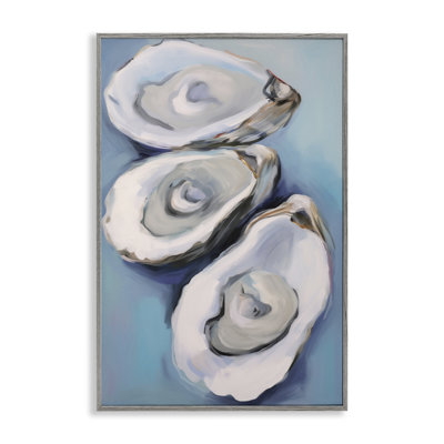 Oyster Seashell Trio, estampe numérique encadrée par Petal Prints Design