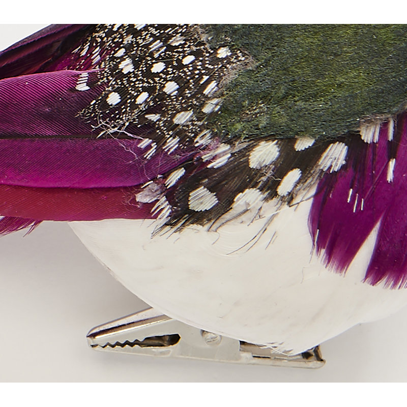 Oiseau à plumes 5 po avec pince