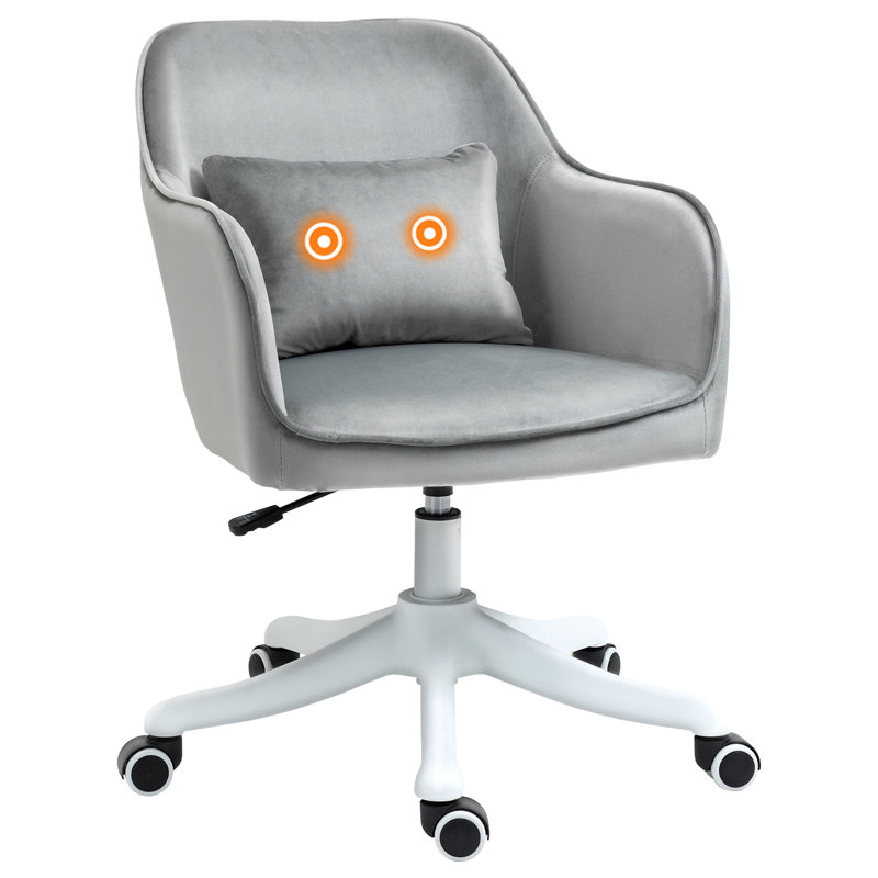 Allysin Office Chair with Lumbar Massage Pillow, Grey