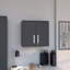 Armoire de rangement - armoire murale, trois tablettes intérieures, porte double