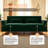 Emerald Green Velvet 3-Seat Sofa Gold Accent Modern Plush Couch for Living Room Office