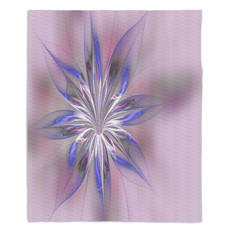  Jeté en dentelle Lace Ripples, l 68 po x L 80 po, Bleu / gris / mauve