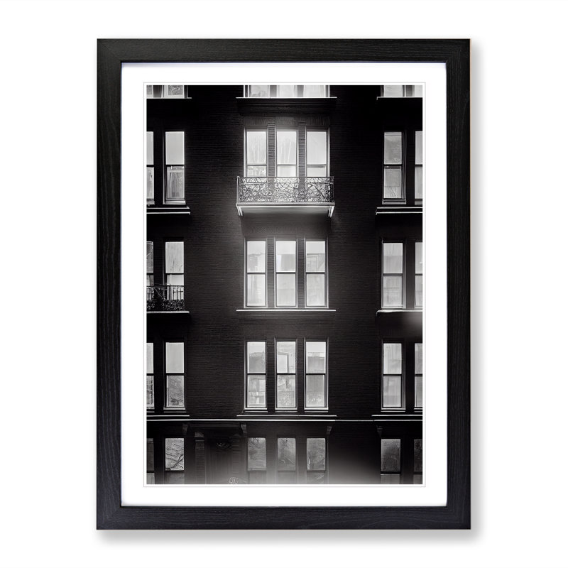 Classic Architecture - Single Picture Frame Painting, 64cm H x 46cm W x 2cm D, Black