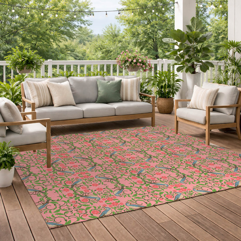 Tweetie Soft Step Outdoor Area Rug, Rectangle 5' x 3', Pink