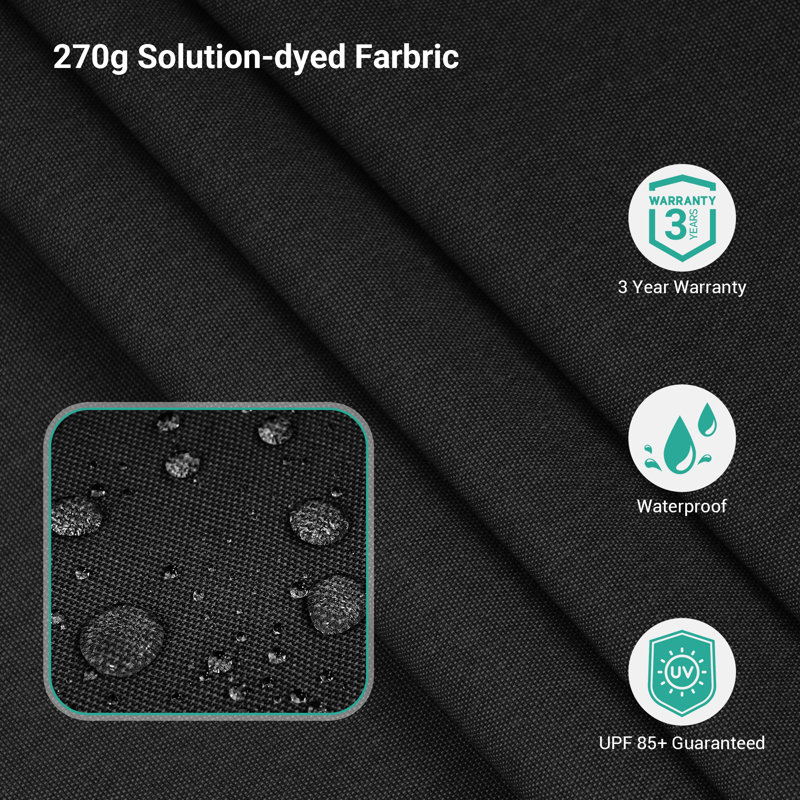 Parasol rectangulaire en porte-à-faux 11,5 pi x 9 pi Clair, Noir