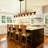  Farmhouse Chandelier 8-Light Dining Room Light Fixture, Farmhouse Linear Kitchen Island Lighting with Seeded Glass Shade, Rustic Wood Ceiling Pendant Light Fixtures-1167413982
