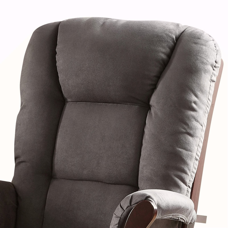 Comfortable And Stylish Glider Chair With Ottoman For Relaxation, Tan Fabric