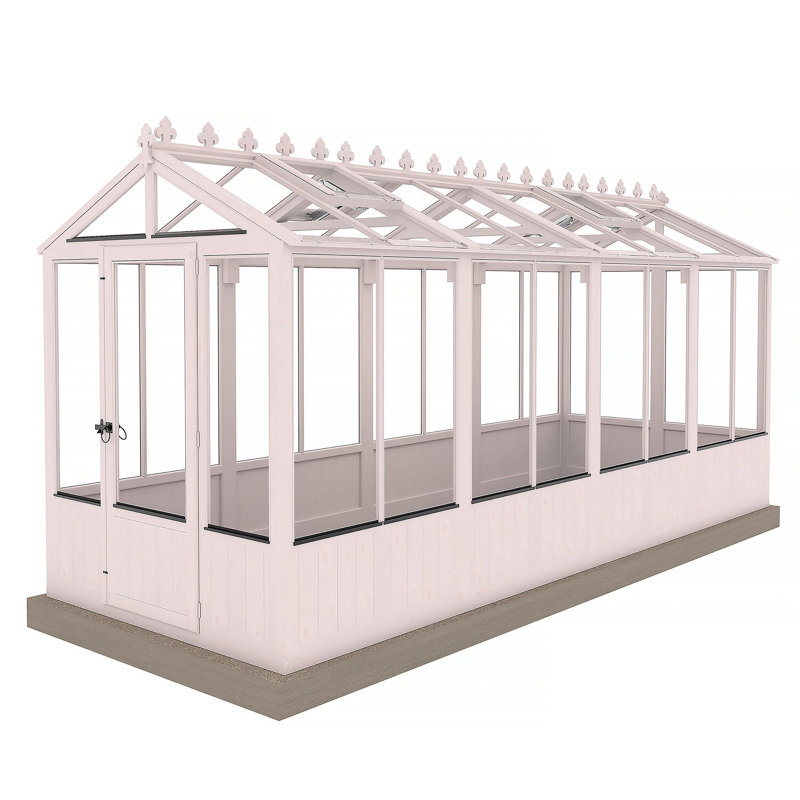 Holkham 16 ft x 6 ft Greenhouse, Pink