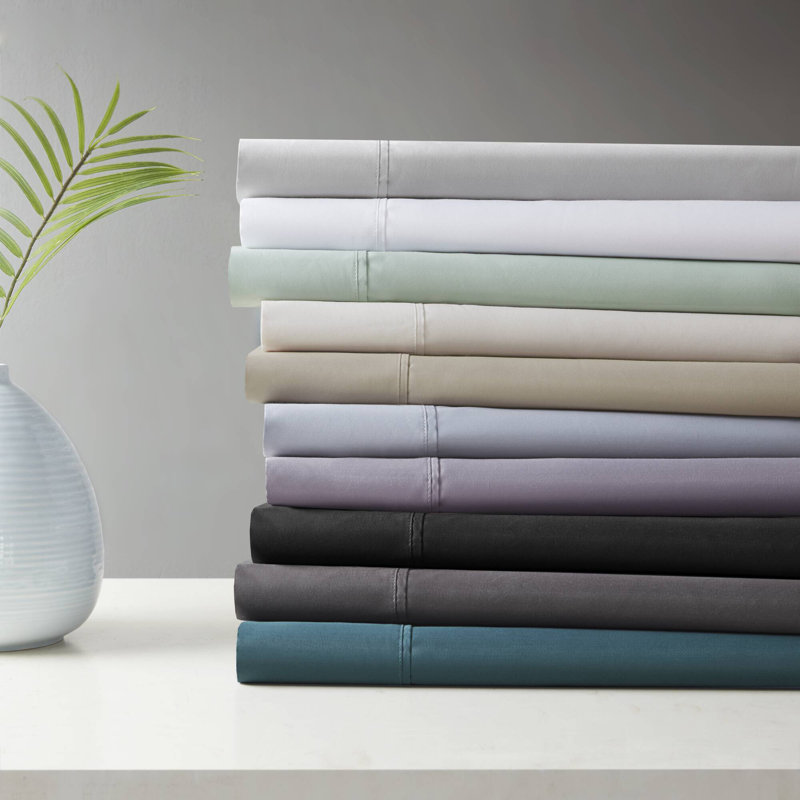 Queen Black Cotton Blend Cooling Sheet Set