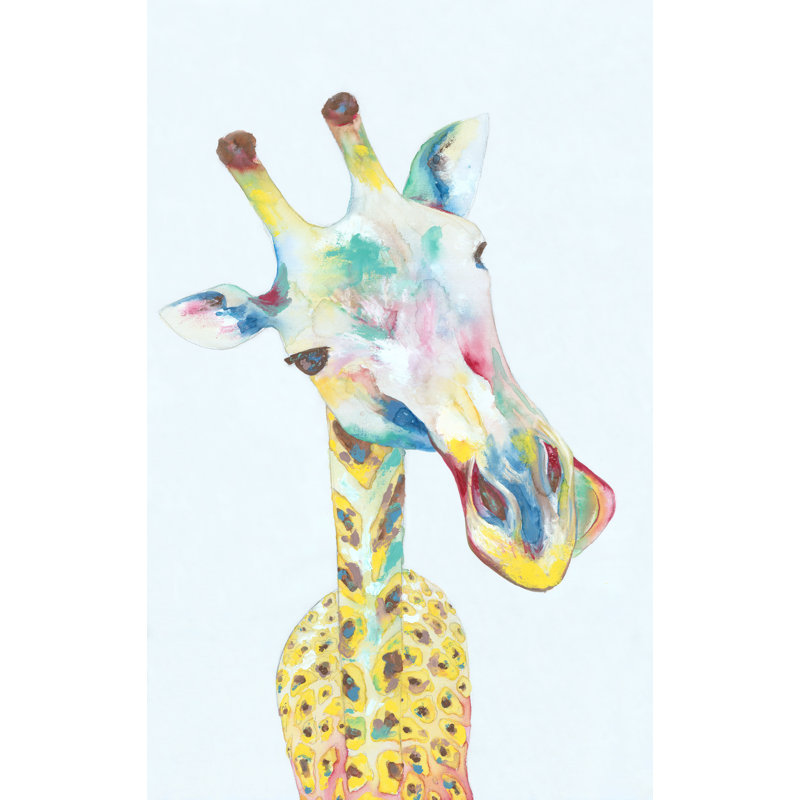 Girafe colorée - impression, H 30 po x l 20 po
