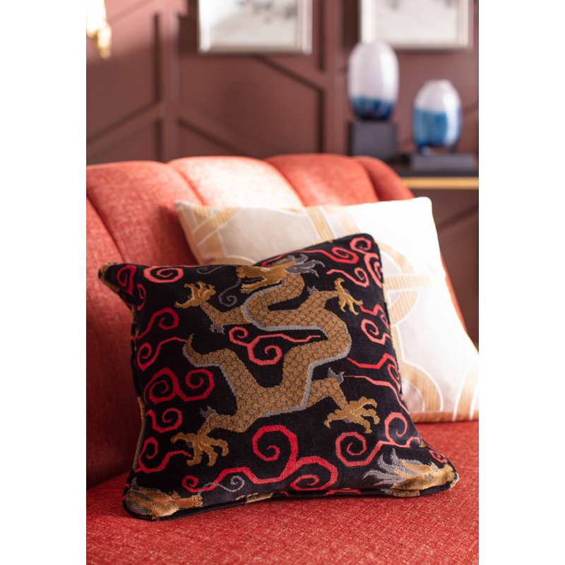 Bixi Velvet Pillow, 18" x 18", Onyx