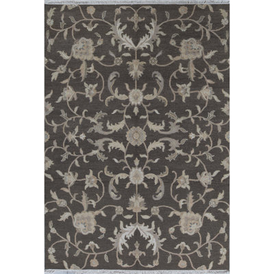 Tapis noir et noir de haute qualité noué à la main