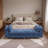 83" Chenille Upholstered End of Bed Bench with 2 Bolster Pillows and Solid Wood Legs-1887382949