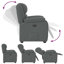  Fauteuil inclinable en polyester gris foncé, métal, contreplaqué, mousse, fibre PP