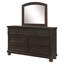 Ensemble de chambre avec grand lit 4 pièces Oria, style transitionnel brun foncé Oria