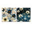 «Blue and Ivory Coastal Elegance Floral» - ensemble de 2 verres muraux en acrylique-103926338