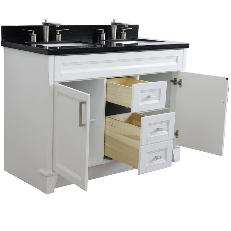 Ensemble de meuble-lavabo double 49 po Abdihamid, Noir galaxie