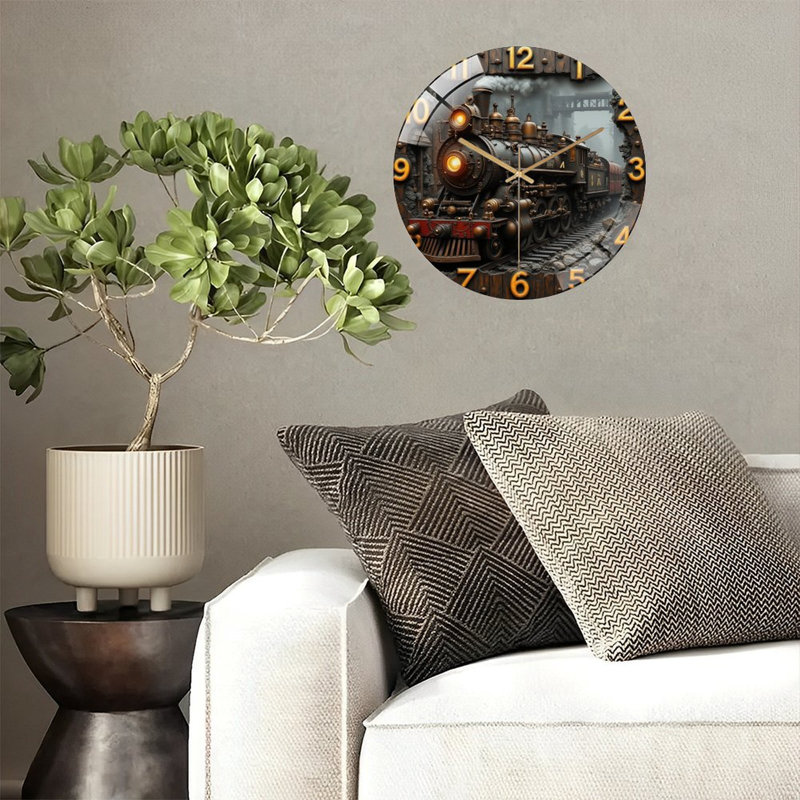 Horloge murale train rétro Vintage