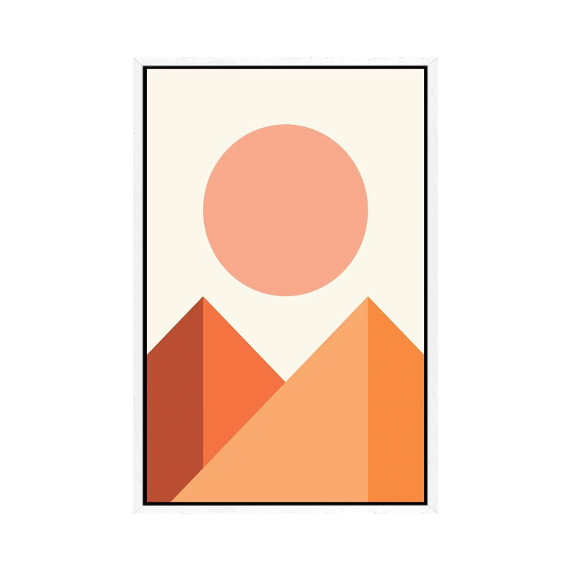 Geometric Mountains IV - Print on Canvas, White Framed, 101.6 cm H x 66.04 cm W