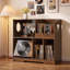 Support pour platine vinyle avec rangement, porte-disques en vinyle, noyer