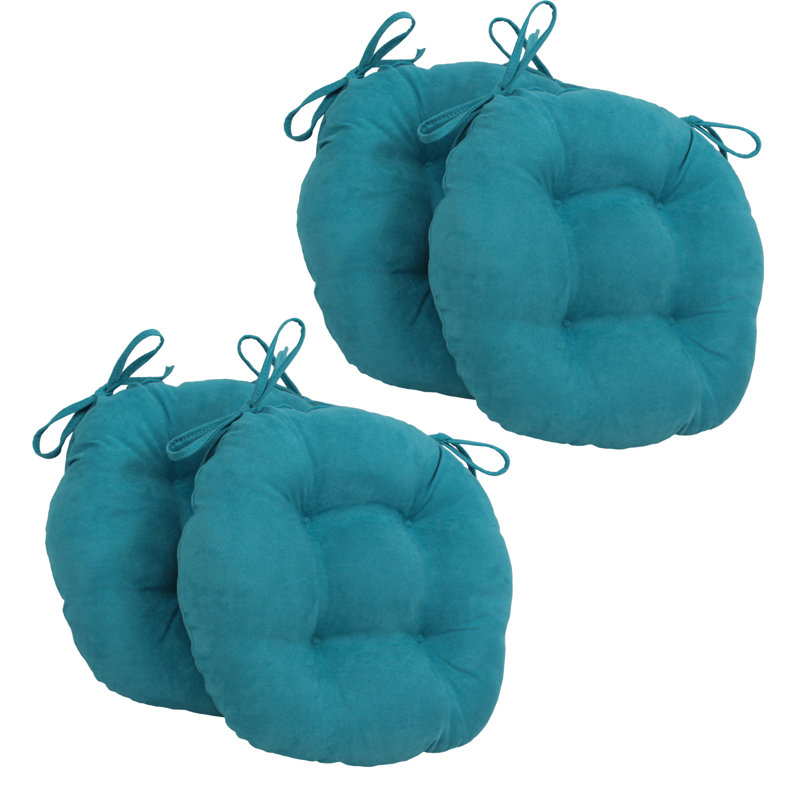 Outdoor 3.5'' Dining Chair Seat Cushion, Aqua Blue
