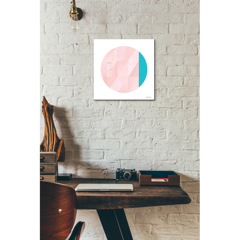 «Pink Marble Circle II» par Seven Trees Design, art mural en verre acrylique, H 12 po x l 12 po x P 0,13 po
