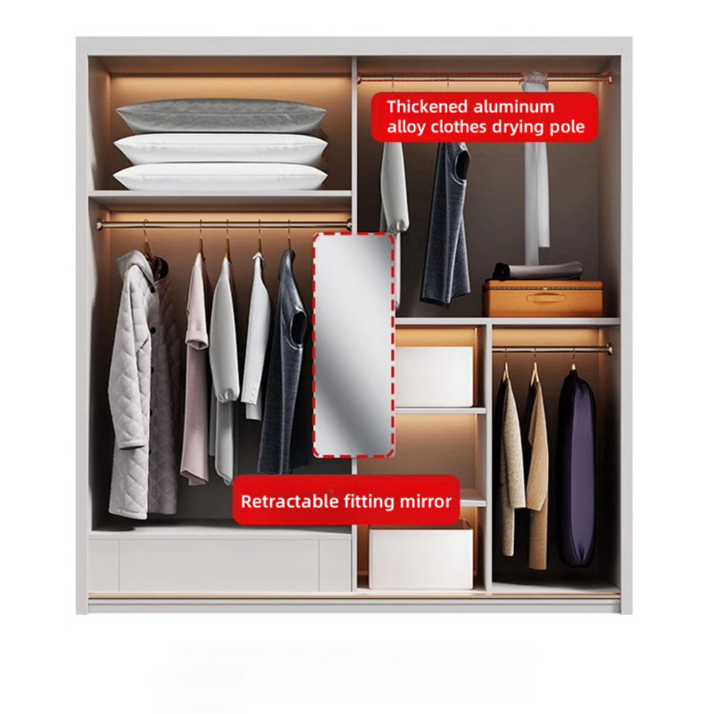 Garde-robe simple de couleur unie, H 97,64 po x l 62,99 po x P 23,62 po