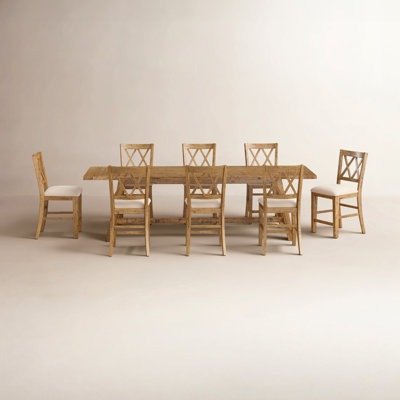 Maxine Counter Height Extendable Pine Solid Wood Dining Set