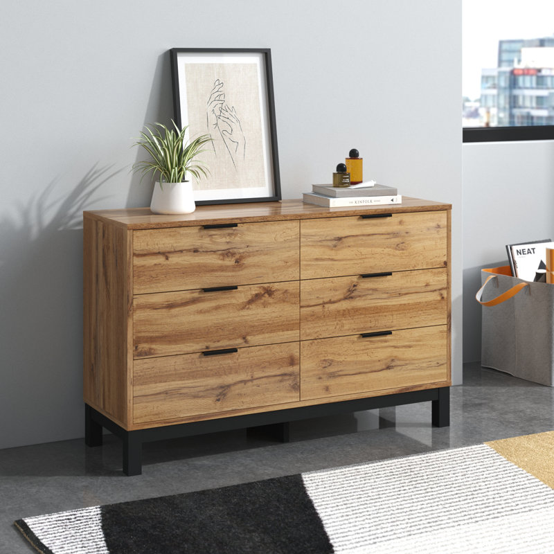 Bramley 120cm W 6 - Drawer Chest of Drawers, Oak